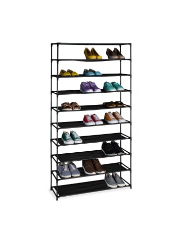 relaxdays Schuhregal in Schwarz - (B)83 x (H)158 x (T)28 cm