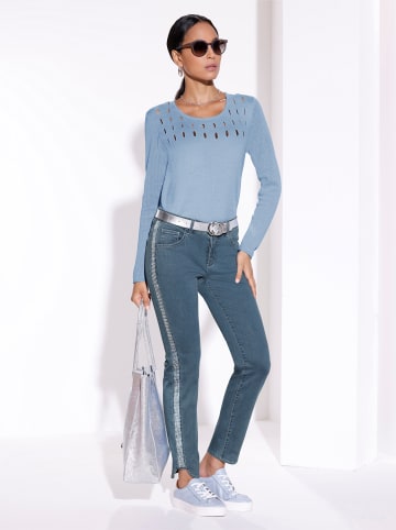 creation L Langarm-Pullover in hellblau