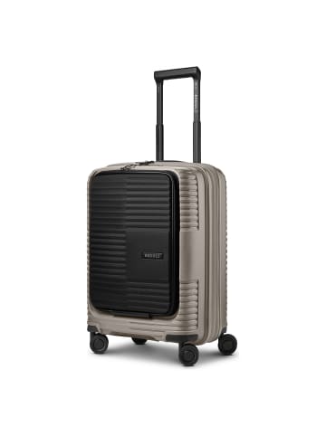 Redolz Essentials 17 2.0 4 Rollen Kabinentrolley 55 cm Laptopfach mit Dehnfalte taupe
