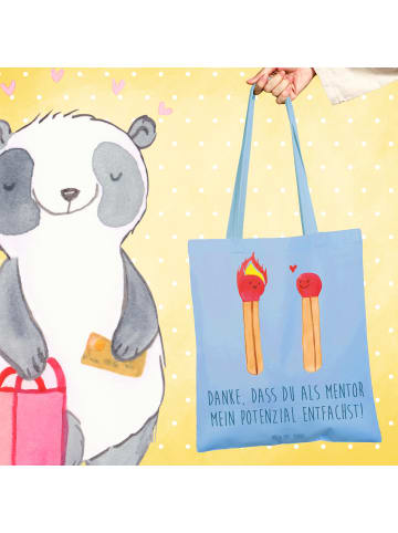 Mr. & Mrs. Panda Shopping Tasche Mentor Potenzial mit Spruch in Sky Blue