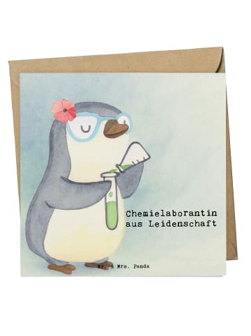 Mr. & Mrs. Panda Klappkarte Chemielaborantin Leidenschaft Design... in Weiß