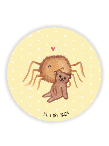 Mr. & Mrs. Panda Pinnwand Magnet Spinne Agathe Teddy ohne Spruch in Gelb Pastell