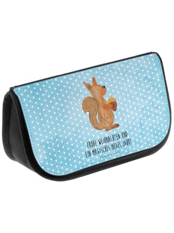 Mr. & Mrs. Panda Waschbeutel Eichhörnchen Weihnachtszeit mit Spruch in Eisblau