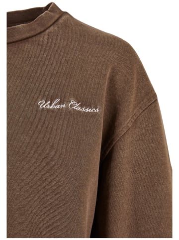 Urban Classics Urban Classics Damen Ladies Cropped Small Embroidery Terry Crewneck in brown