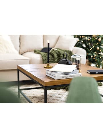 home24 home24 Couchtisch 45 cm (1er Set) - Pinie Dunkel - Altholz Pinie & Metall - 90.0 x 45.0 x 90.0 cm in Pinie Dunkel