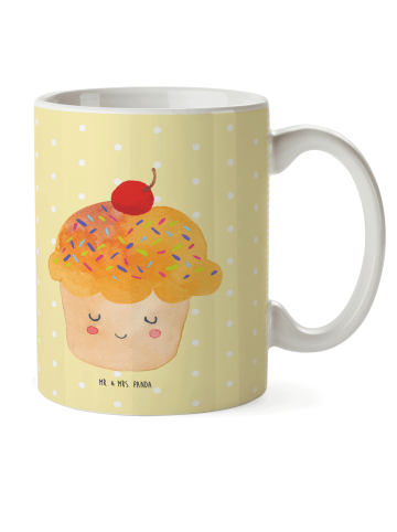 Mr. & Mrs. Panda Kaffeetasse Cupcake ohne Spruch in Gelb Pastell