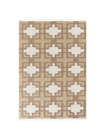 Beliani Geflochtener Teppich KONURTAY in Beige - (W) 160 x (L) 230 cm
