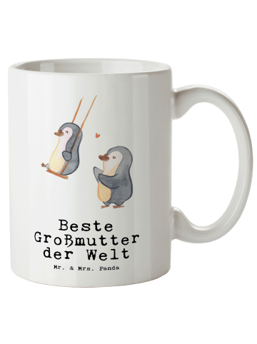 Mr. & Mrs. Panda Kaffeebecher Pinguin Beste Großmutter der Welt ... in Weiß