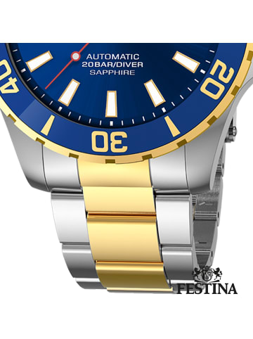 Festina Analog-Armbanduhr Festina Automatik silber, gold groß (ca. 44mm)