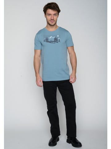 GreenBomb T-Shirt Bike Mountain Pines in Zitronenblau