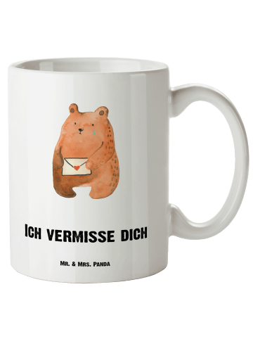 Mr. & Mrs. Panda Pott Bär Liebesbrief mit Spruch in Weiß