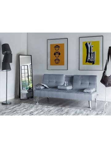 Beliani 3-tlg 3-Sitzer Sofa ROXEN in Grau/Silber