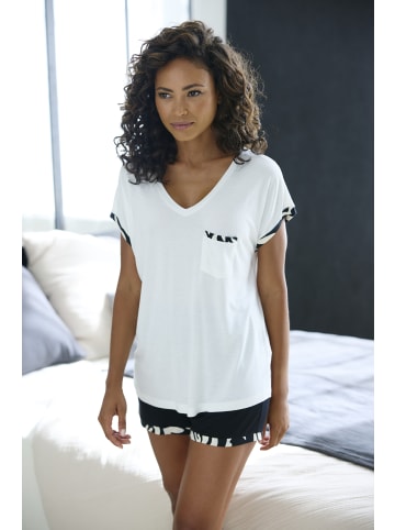 French Connection Shorty in ecru/schwarz bedruckt