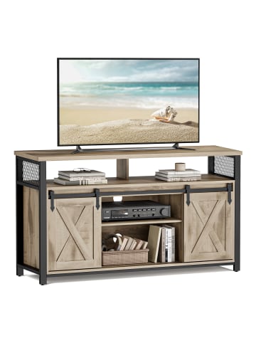 VASAGLE TV-Schrank Daxton in Eichenbraun-Schwarz - (B)135 x (H)76 x (T)40 cm
