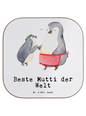 Mr. & Mrs. Panda Untersetzer Pinguin Beste Mutti der Welt mit Sp... in Weiß