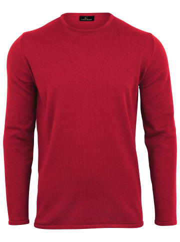 Clark Crown® Basic Crew Neck Strickpullover in weinrot