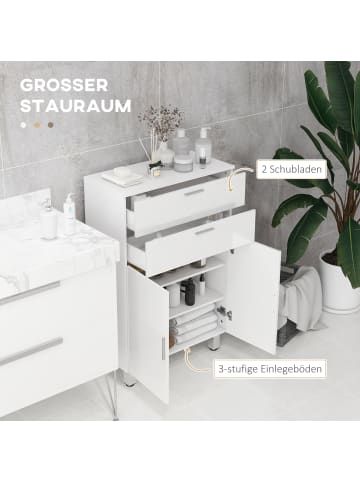 Kleankin Badezimmerschrank-60L x 30B x 93H cm-Weiß