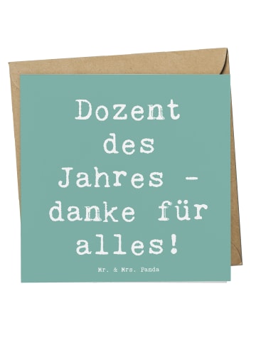 Mr. & Mrs. Panda Geschenkkarte Spruch Dozent des Jahres mit Spruch in Meeresbrise