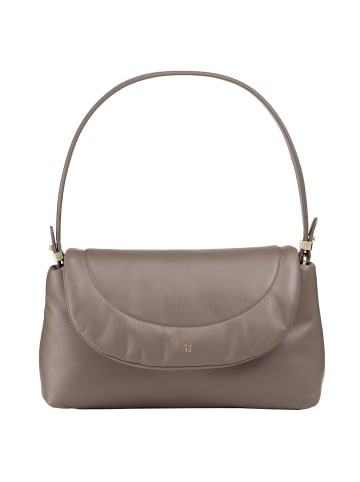 DuDu Melville Schultertasche Leder 31 cm in taupe