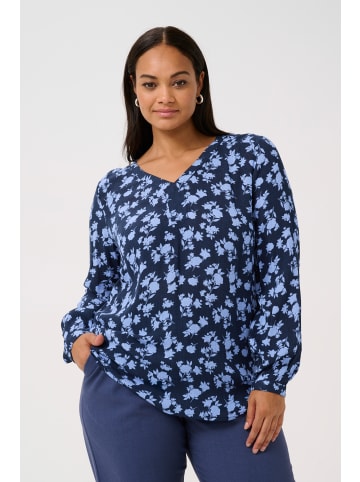 KAFFE curve Langarm-Bluse KCami in Midnight M./Ebb&Flow Flower