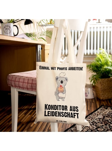 Mr. & Mrs. Panda Stoffbeutel Konditor Leidenschaft mit Spruch in Creme