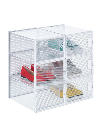 relaxdays 6 x Schuhbox in Volltransparent