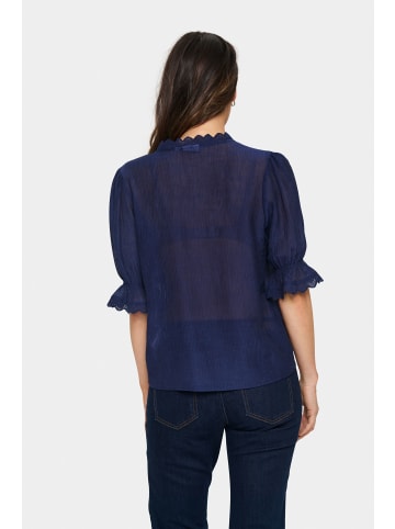 SAINT TROPEZ Kurzarm-Bluse KristelSZ Gerade Passform in Ombre Blue