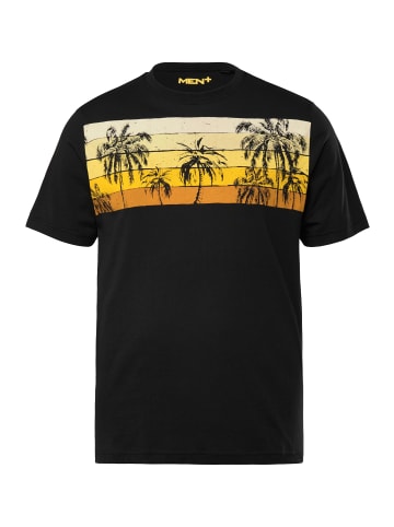 Men Plus Kurzarm T-Shirt in schwarz
