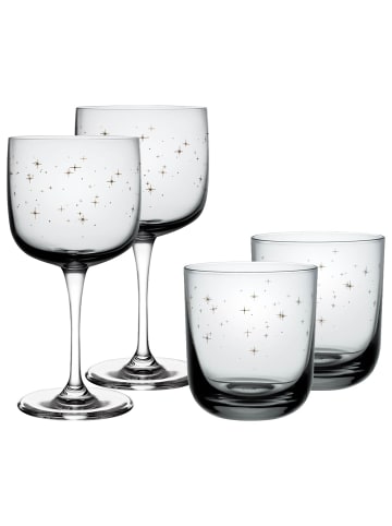 like. by Villeroy & Boch 4er Set Wein- und Wassergläser Winter Glow in grau