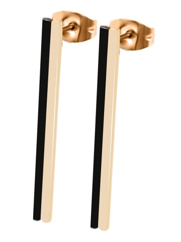 Adeliás Damen Ohrstecker aus Edelstahl in schwarz