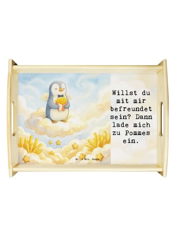 Mr. & Mrs. Panda BettTablett Pinguin Engel Pommes Design mit Spruch in Weiß