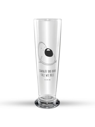 Mr. & Mrs. Panda Bierglas Avocado Schwangerschaft mit Spruch in Transparent