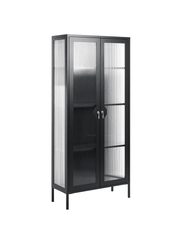 Beliani Büroschrank GLEORA in Schwarz - (W) 80 x (H) 180 x (L) 35 cm