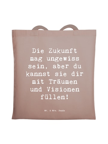 Mr. & Mrs. Panda Tote Bag Spruch Zukunftsplanung Ungewissheit an... in Braun Pastell