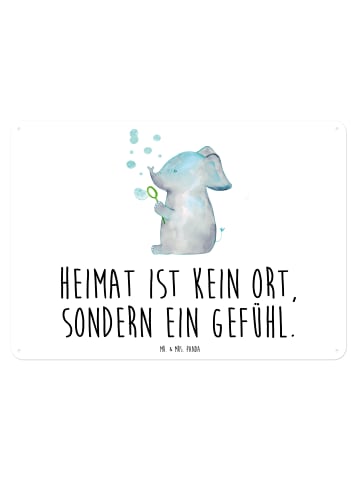 Mr. & Mrs. Panda Blechschild Elefant Seifenblasen mit Spruch in Weiß