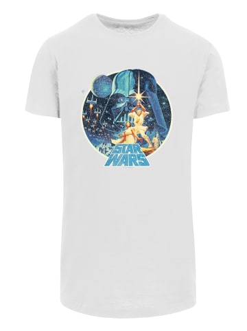 F4NT4STIC Long Cut T-Shirt 'Star Wars Classic Vintage Logo' in weiß