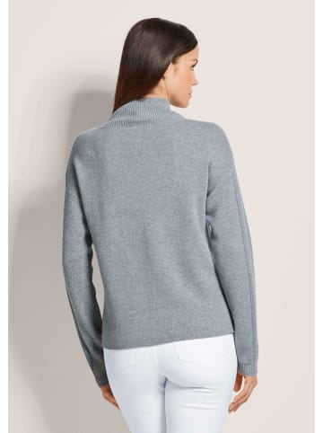 MADELEINE Kaschmir-Pullover mit Pointelle-Muster in steingrau / melange