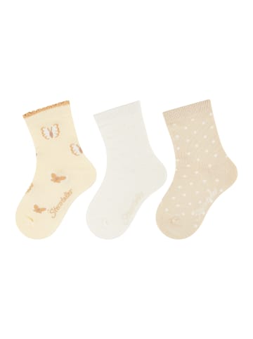 Sterntaler Socken 3er-Pack Schmetterling in dunkelgelb