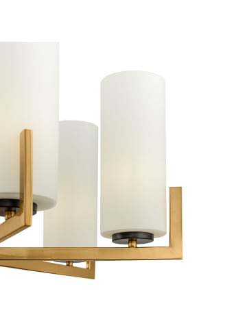 Licht-Erlebnisse Kronleuchter (B)67 x (L)67 x (H)52.4 cm in Messing Weiß SchwarzMessing Weiß Schwarz