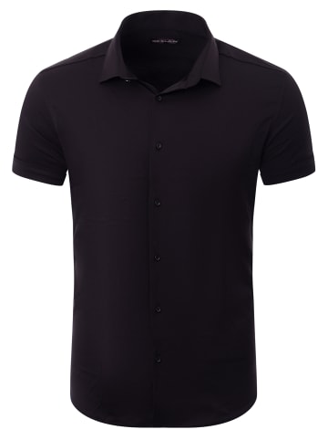 RESLAD Hemd Kurzarmhemd Basic in schwarz
