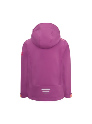 Trollkids Softshelljacke "Trollfjord" in Malvenpink/Papayaorange