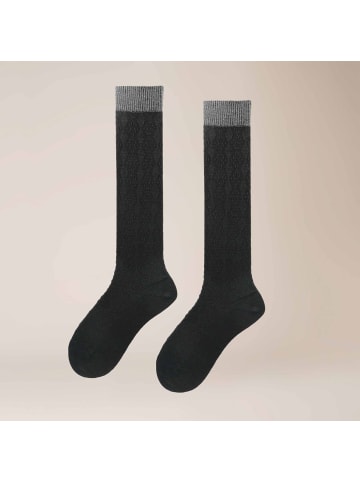 Kunert Kniestrümpfe Heritage Structure Socks gemustert in Black