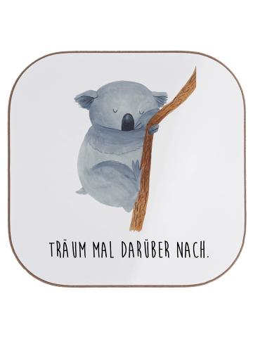 Mr. & Mrs. Panda Holz Untersetzer Koalabär mit Spruch in Weiß