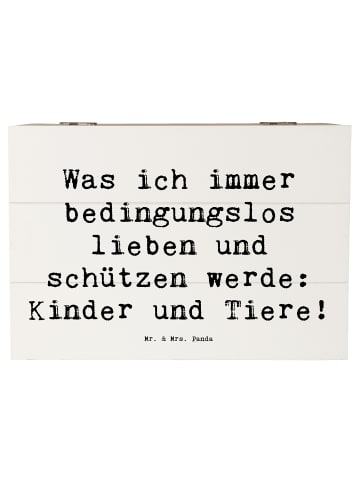 Mr. & Mrs. Panda Box Spruch Schutz für Kinder mit Spruch in Weiß