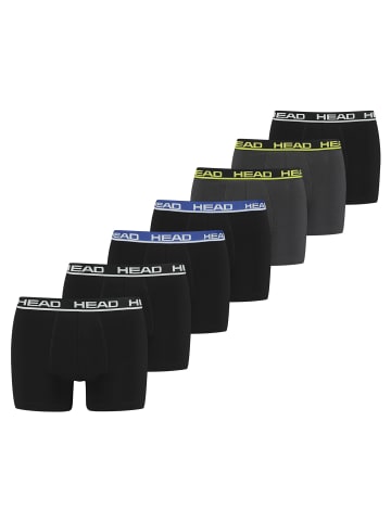 HEAD Boxershort 7er Pack in Schwarz/Grau/Blau/Gelb