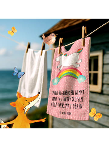 Mr. & Mrs. Panda gäste wc handtuch Einhorn Regenbogen mit Spruch in Rot Pastell
