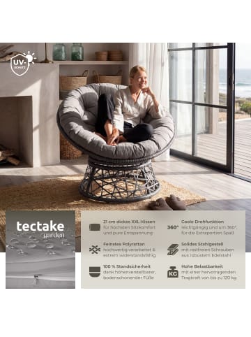 tectake Rattansessel Gargano 92 x 80 x 80,5 cm, grau