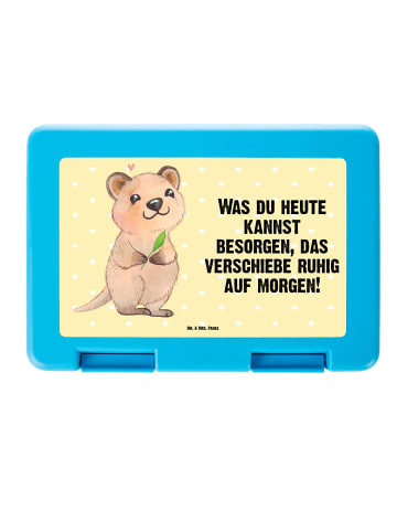 Mr. & Mrs. Panda Brotdose Quokka Happy mit Spruch in Gelb Pastell