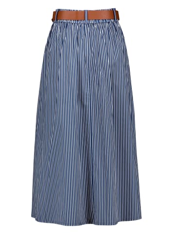 Zero  Baumwollrock mit Gürtel in Dark Blue/White