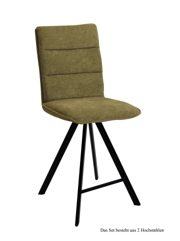 58 aufm Kessel THEKENSTUHL drehbar (2er-Set) Devonne 47x109x60 Schwarz/Olivgrün